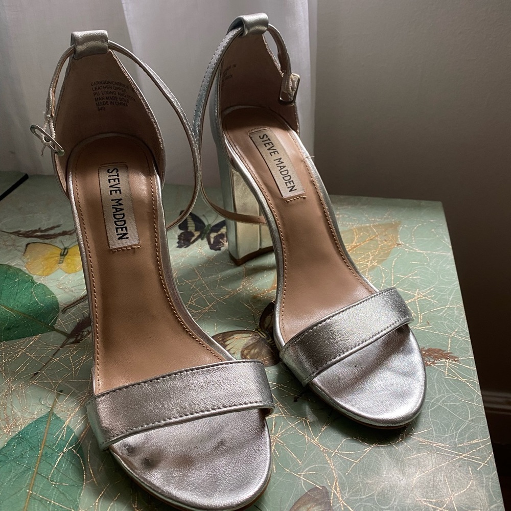 Silver Steve Madden heels